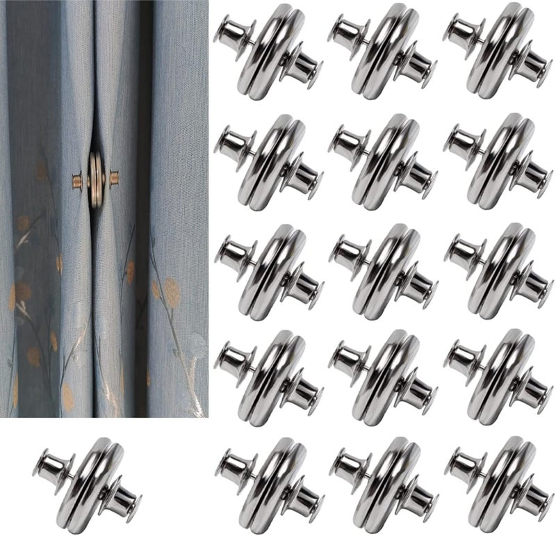 Yteseery 16 Pairs Magnetic Curtain Clips, Curtain Weights Magnets for Thin Drapery, Curtain Magnets Closure Prevent Light Leaking, Double Sided Magnetic wtih Strong Heavy Magnets - Image 1